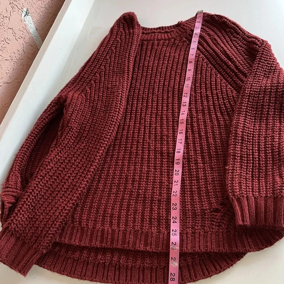 XXL acrylic crochet sweater ribbed knit cuff ribbed hem sweater plus top - Picture 9 of 11